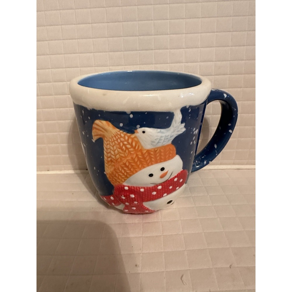 Snowman Dove Saint Nicholas Square Coffee Mug 16oz Christmas Winter Holiday